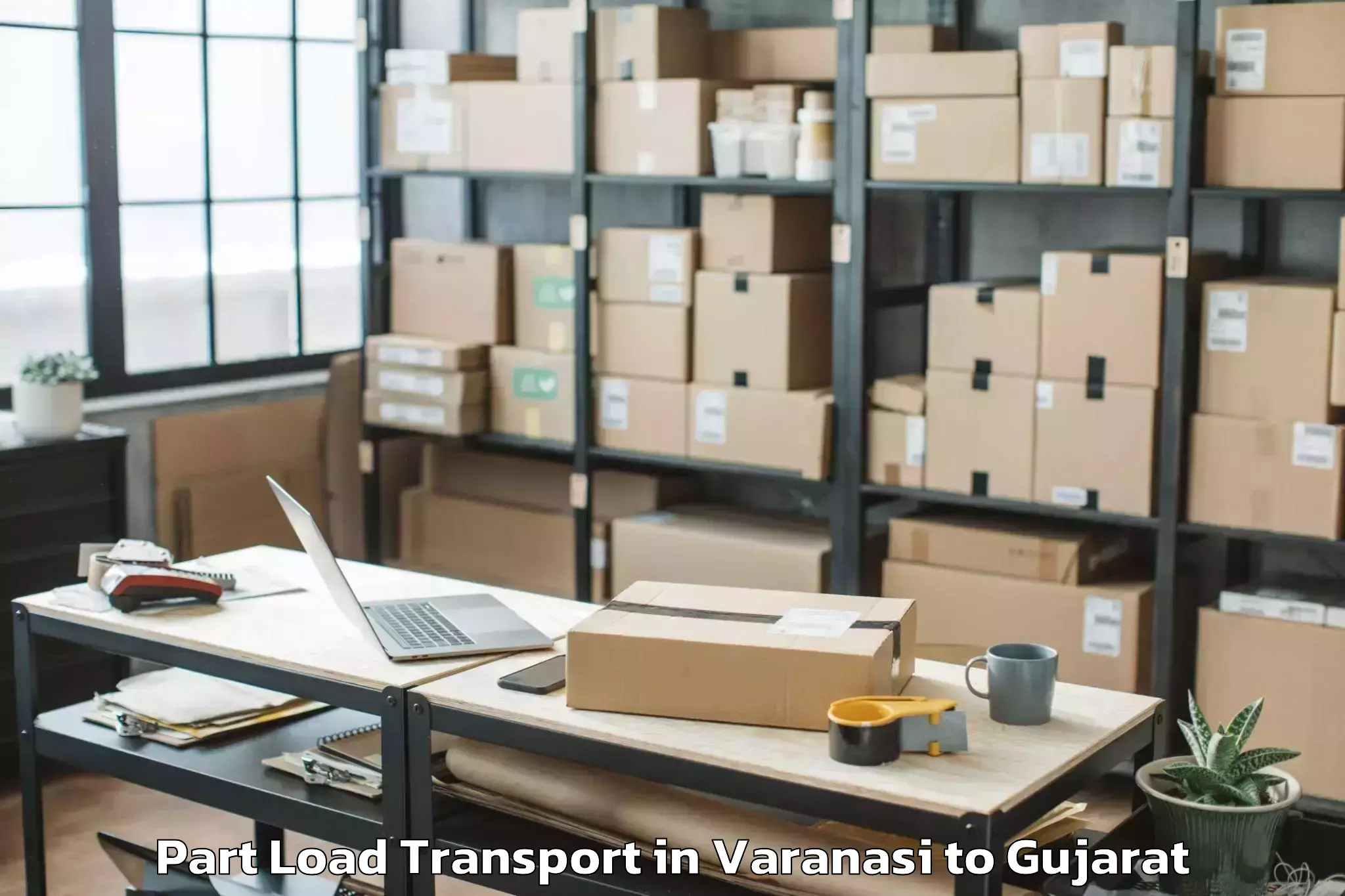 Varanasi to Sarkhej Part Load Transport Booking